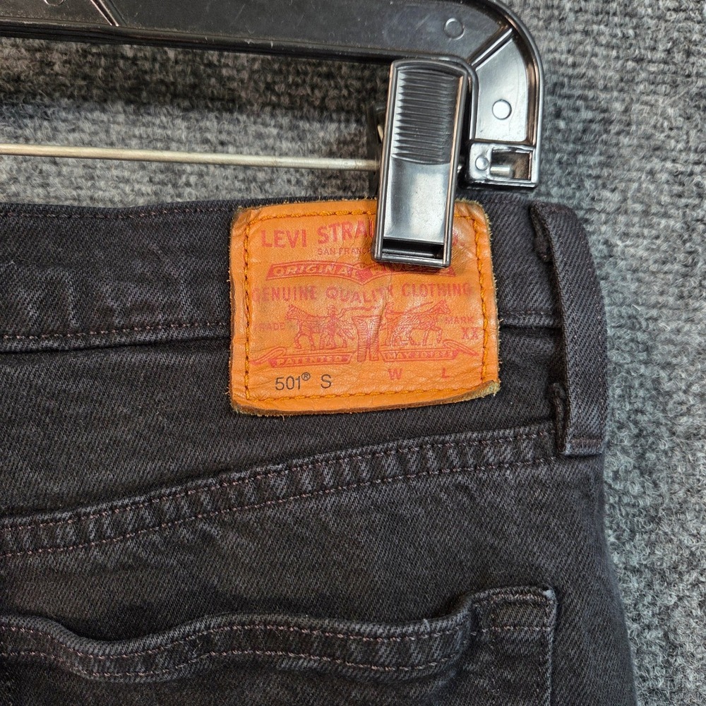 Levi's Premium 501 Big E Black Jeans 28x29 High Rise Button Fly Straight Leg - Picture 13 of 16
